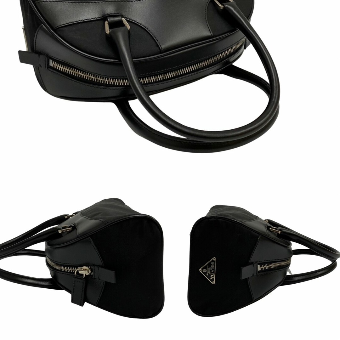 PRADA ほぼ未使用 レア 保存袋付 PRADA プラダ 三角ロゴ 金具 レザー 本革 ナイロン ハンドバッグ ミニ ボストンバッグ ブラック 黒 13920の通販 by Trip Used Vintage|プラダならラクマ ほぼ未使用 プラダ PRADA ミニボストンバッグ ブラック