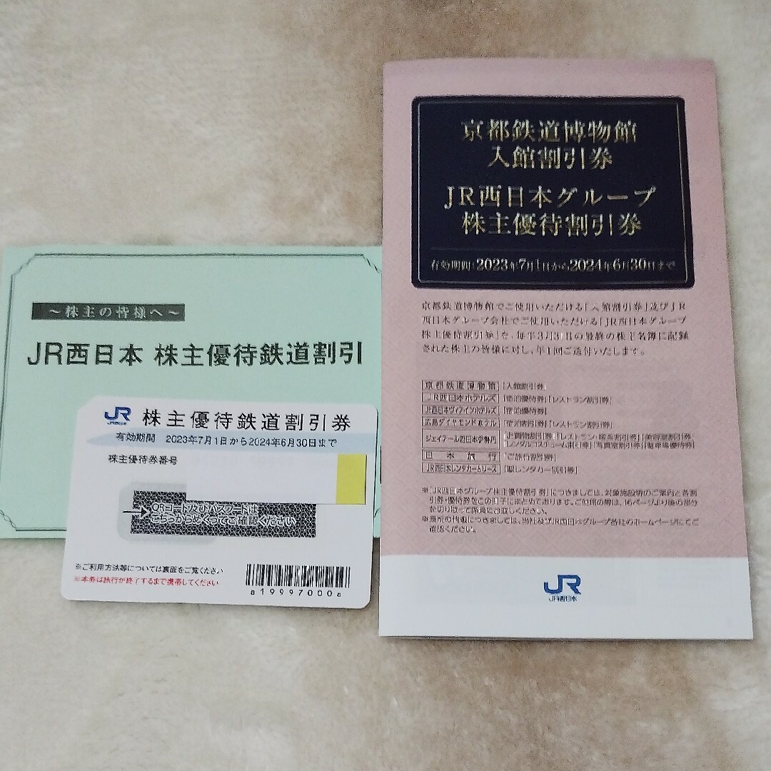 西日本旅客鉄道　株主優待鉄道割引券