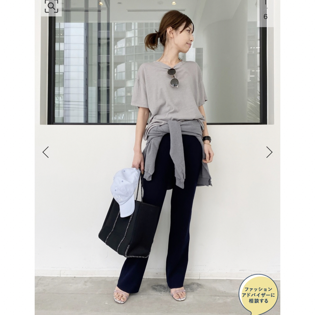 新品未使用　L'Appartement ◆New Knit パンツ ネイビー 2