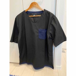 コンファーム(Confirm)のConfirm ブラック✖️ブルー　シャツ（メンズL）(Tシャツ/カットソー(半袖/袖なし))