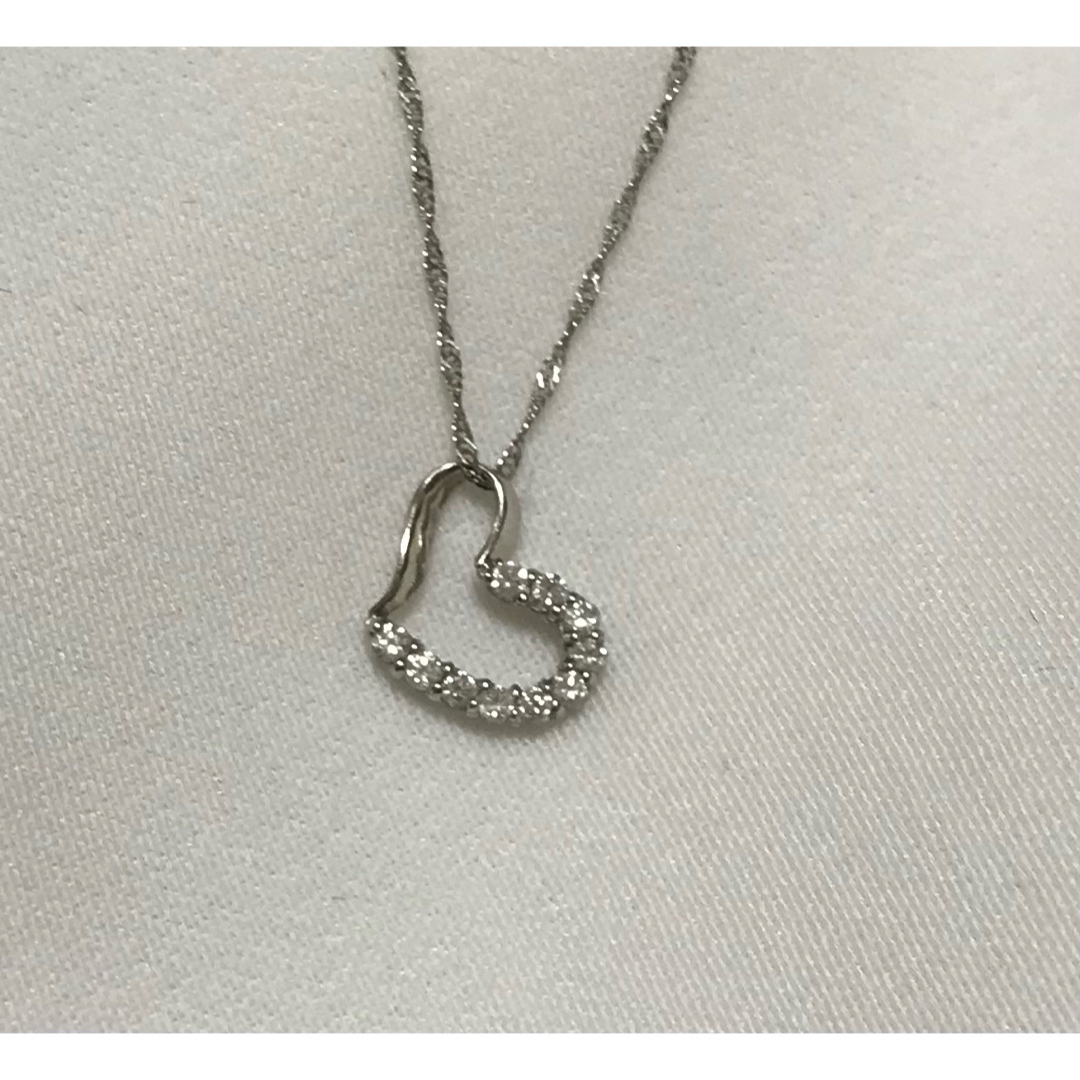 Pt900／Pt850 スイートテンダイヤモンドネックレス♡ 0.1ct www