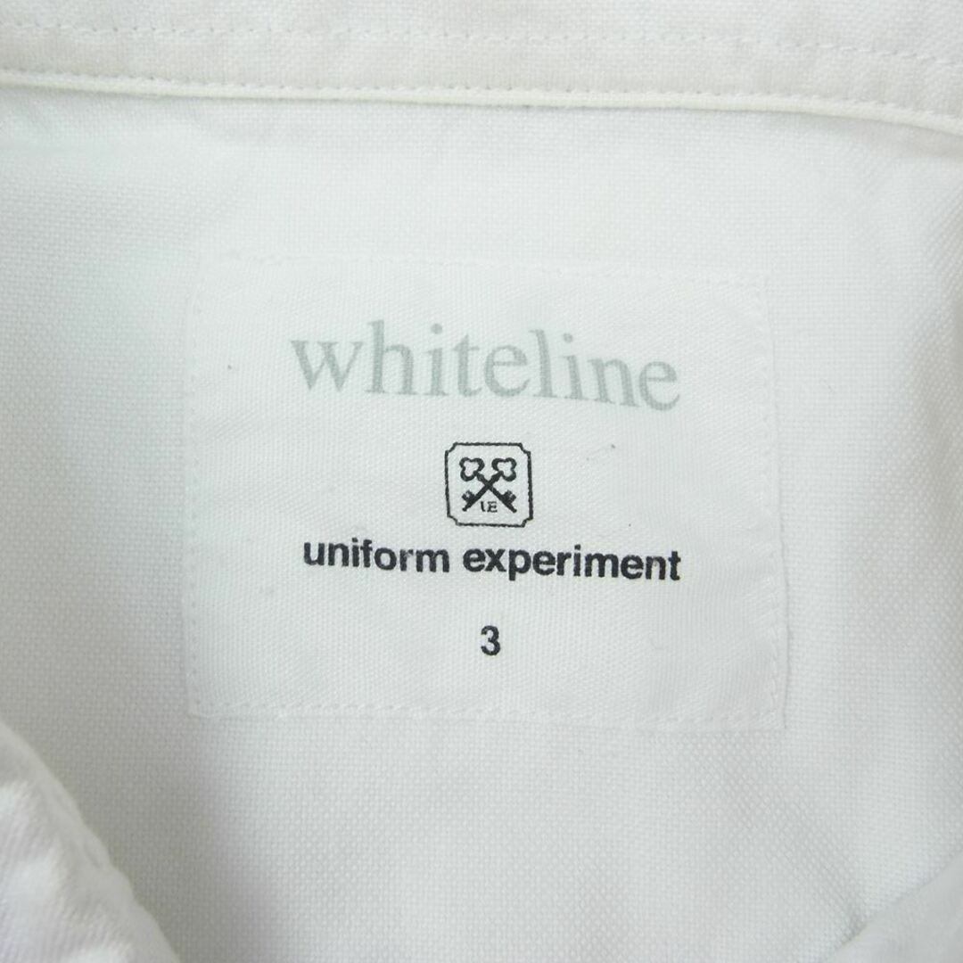 uniform experiment(ユニフォームエクスペリメント)のuniform experiment ユニフォームエクスペリメント UE-140083 × WHITE LINE ホワイトライン ボタンダウン 半袖 シャツ ホワイト系 3【中古】 メンズのトップス(シャツ)の商品写真