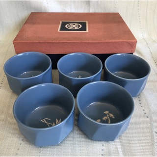 タチキチ(たち吉)のたち吉 小鉢 ブルー 5枚 セット 創作陶器 ろうけつ画(食器)