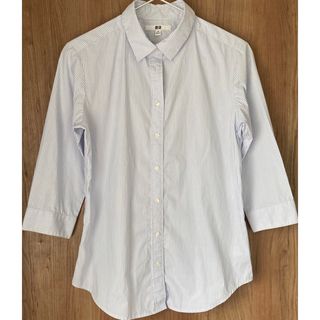 ユニクロ(UNIQLO)の♡週末値下げ UNIQLO スーピマコットン ストライプ シャツ 七分袖♡(シャツ/ブラウス(長袖/七分))