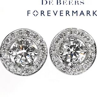 DE BEERS - フォーエバーマークダイヤモンドピアス☆ 0,18ct×2☆Pt900 ...