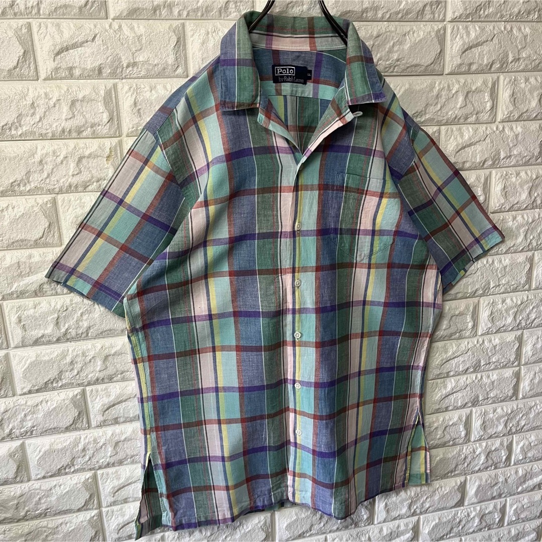 POLO RALPH LAUREN(ポロラルフローレン)の【POLO BY RALPH LAUREN】開衿シャツ マドラス サイドスリット メンズのトップス(シャツ)の商品写真