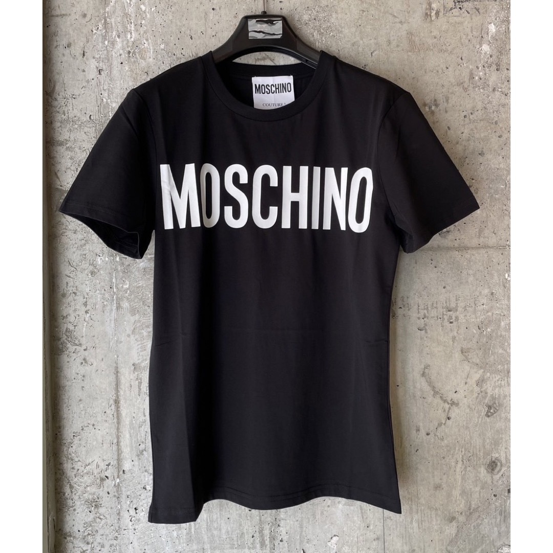 □46/ MOSCHINO COUTURE! モスキーノ ラバーロゴ Tシャツ - Tシャツ