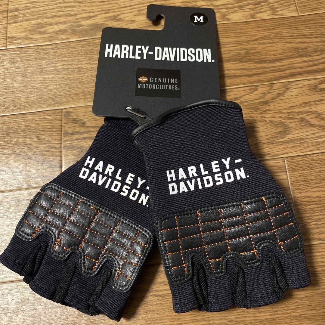 Harley Davidson(ハーレーダビッドソン)の新品　ハーレーダビッドソン　コンパス フィンガーレス ミックスメディアグローブ 自動車/バイクのバイク(装備/装具)の商品写真