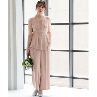袖オーガンジービスチェ風セットアップパンツドレスの通販|ラクマ
