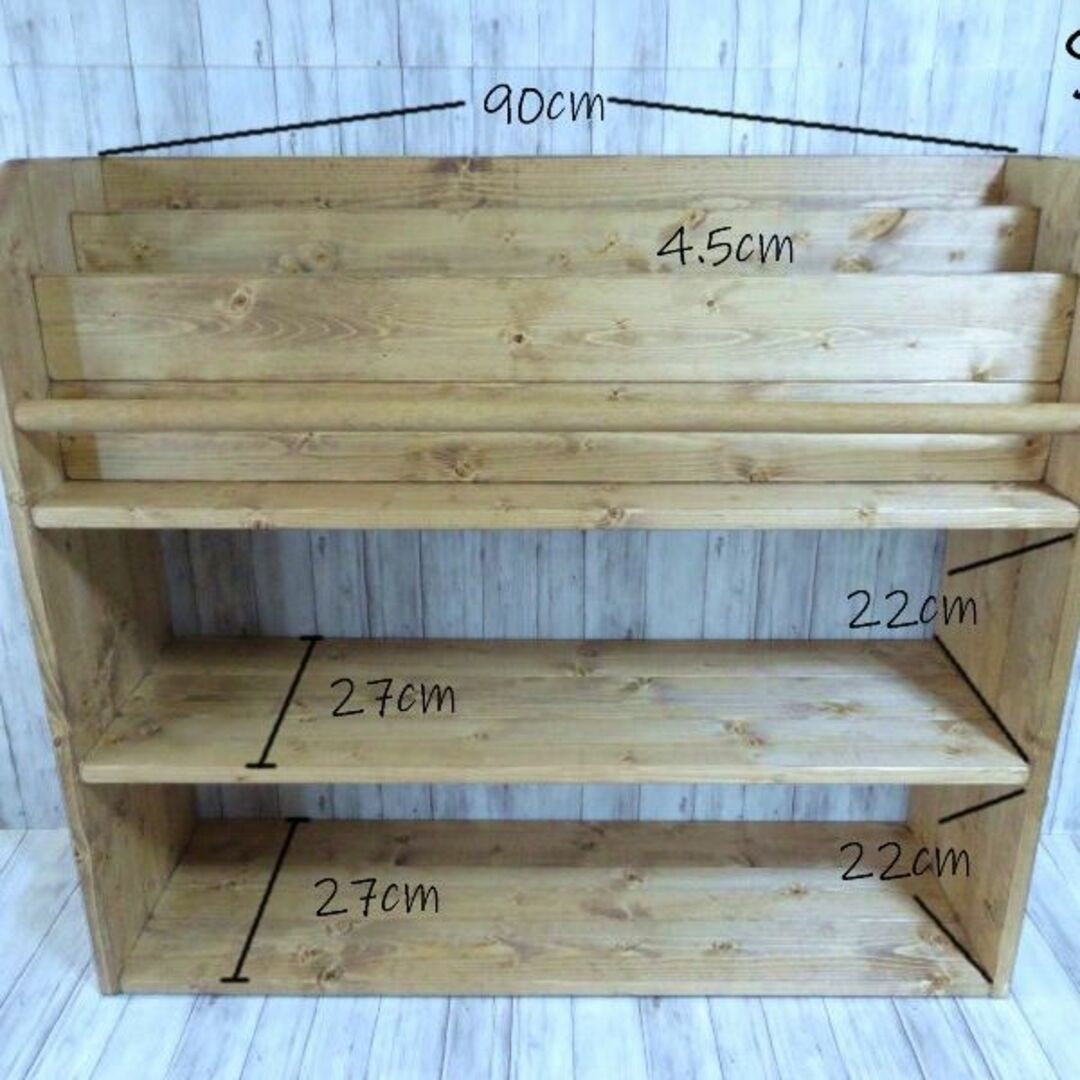 素材木ハンドメイド オールインワンラック エクストラワイド (チーク色