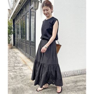Spick & Span - 美品☆Spick and Span リネン混ギャザーフレアスカート