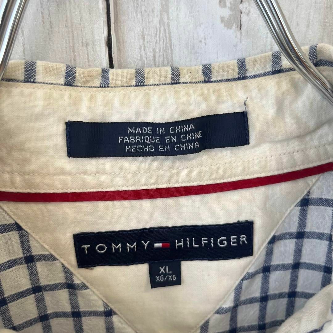 TOMMY HILFIGER(トミーヒルフィガー)のゆるだぼオーバーサイズXL トミーヒルフィガー半袖刺繍ロゴチェック柄BDシャツ メンズのトップス(シャツ)の商品写真