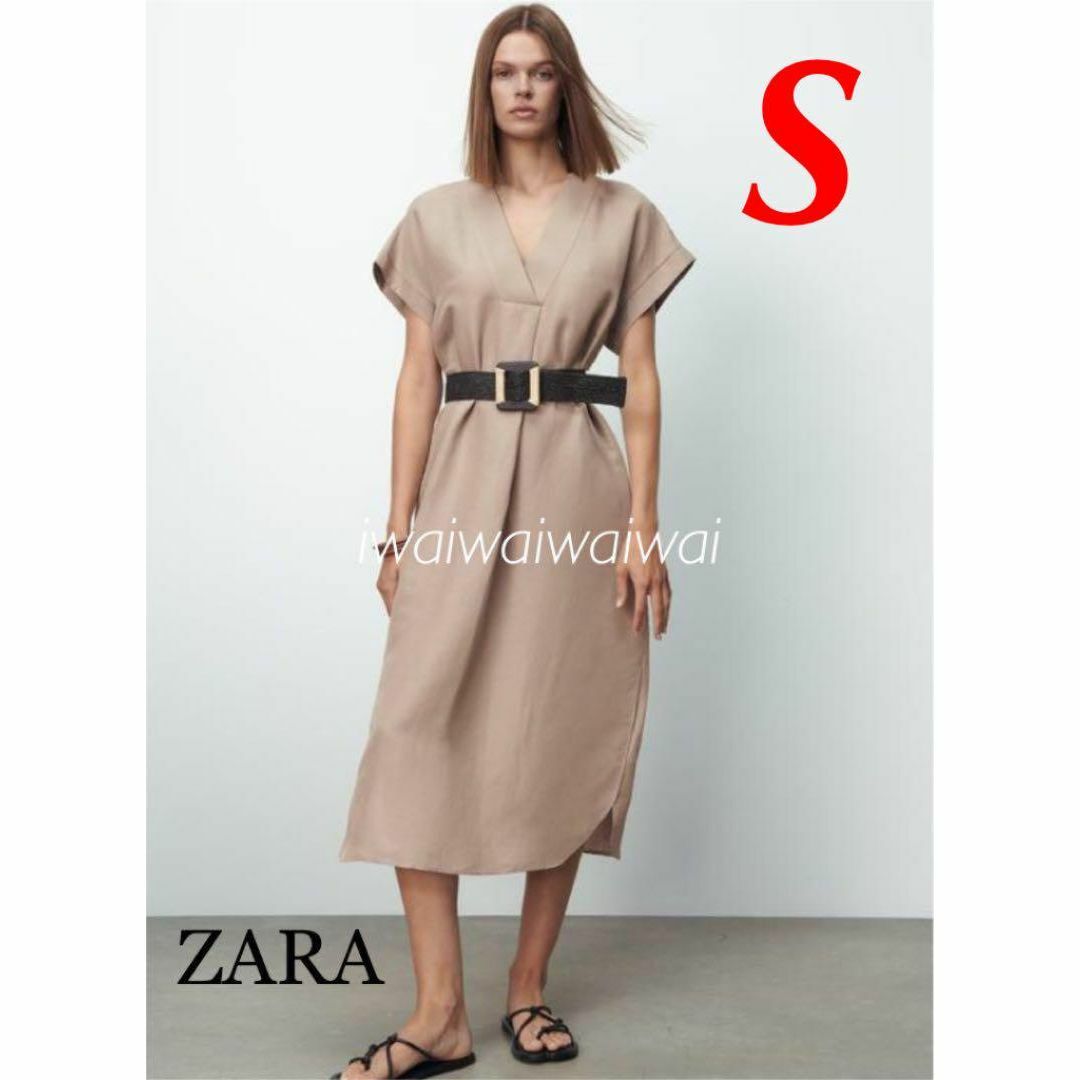 ZARA 新品 リネンロングワンピース