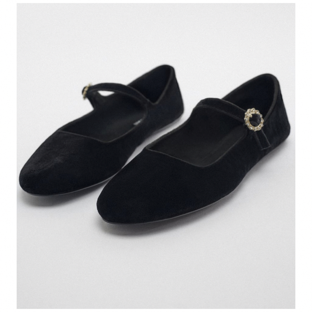 ZARA ザラ ビジューアンクルストラップバレエシューズ ZARA ザラ ビジューアンクルストラップバレエシューズ