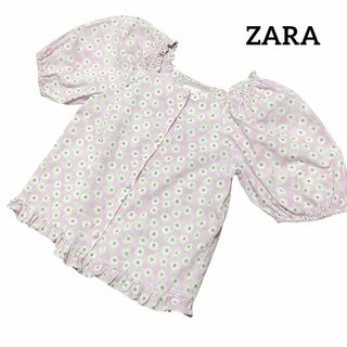 ザラ(ZARA)のZARA ザラ トップス 花柄 ピンク キッズ サイズ11-12 152cm(ブラウス)