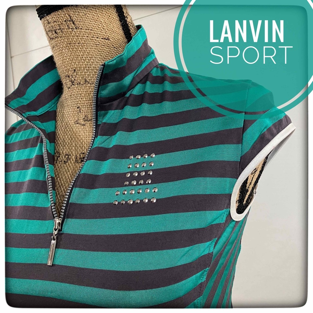 LANVIN SPORT ランバンスポール ノースリーブ ボーダー ハイネック