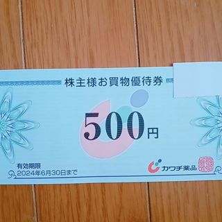 カワチ薬品　株主優待　 500円分　 2024年6月30日(ショッピング)