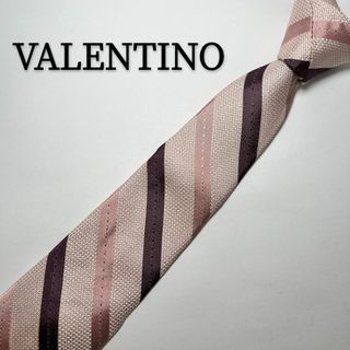 ヴァレンティノ(VALENTINO)のバレンティノ VALENTINO ネクタイ ピンク レジメンタルストライプ(ネクタイ)