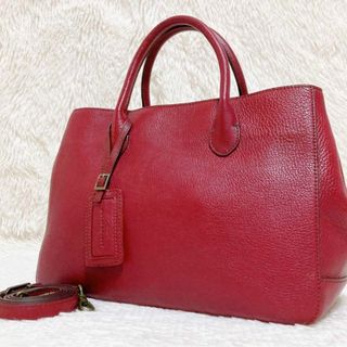 マザーハウス(MOTHERHOUSE)の✨美品✨マザーハウス リン　2way トートバッグ　M レザー　ボルドー(ハンドバッグ)