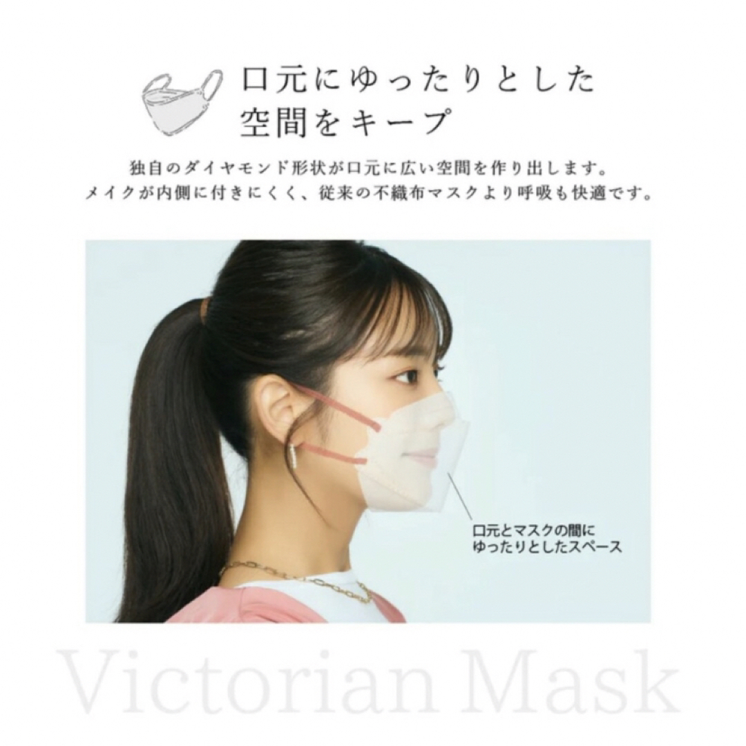 Victorian Mask ヌーディベージュ×紐ブラウンベージュ 5枚入×2袋 レディースのファッション小物(その他)の商品写真