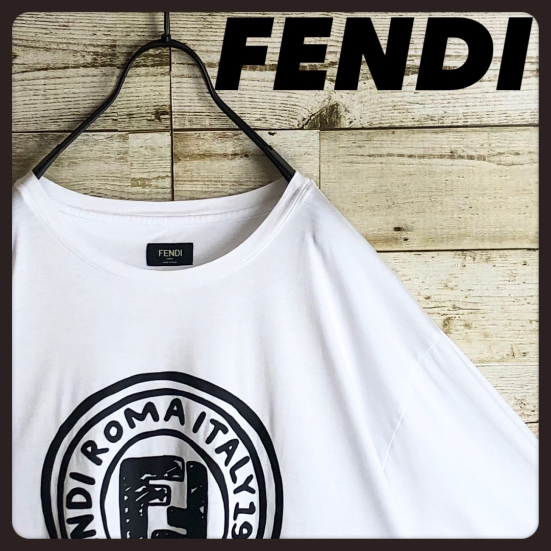 トップスFENDI フェンディ コラボ ビックサークルロゴ入り tシャツ 美品