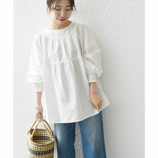 シップスフォーウィメン(SHIPS for women)の23SS シップスエニィ 洗濯機可能 ミニ サッカー ティアード ブラウス 白(シャツ/ブラウス(長袖/七分))