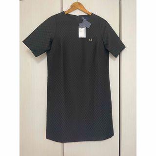 極美品★FRED PERRY ニットワンピース マキシ丈 月桂樹ロゴ 黒 38