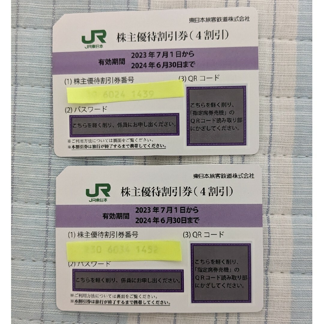 JR東日本株主優待割引券2枚