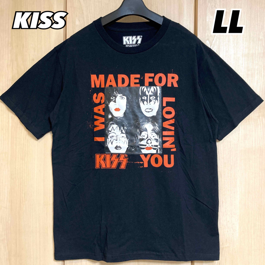 KISS  メンズ　Tシャツ　半袖　ブラック　黒　プリントtシャツ　LL  XL メンズのトップス(Tシャツ/カットソー(半袖/袖なし))の商品写真