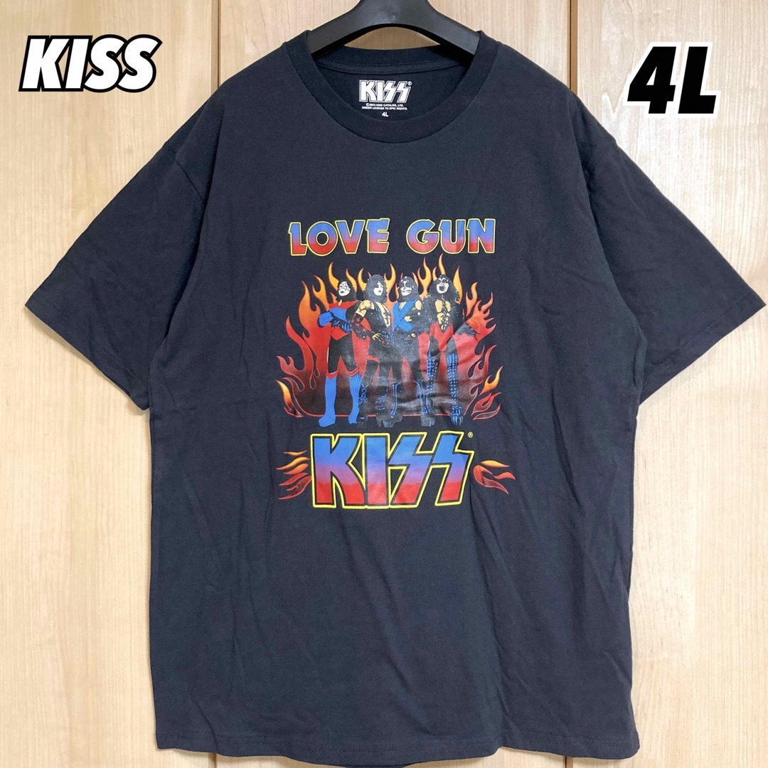 KISS  メンズ　Tシャツ　半袖　グレー　淡黒　プリントtシャツ　ビッグサイズ メンズのトップス(Tシャツ/カットソー(半袖/袖なし))の商品写真