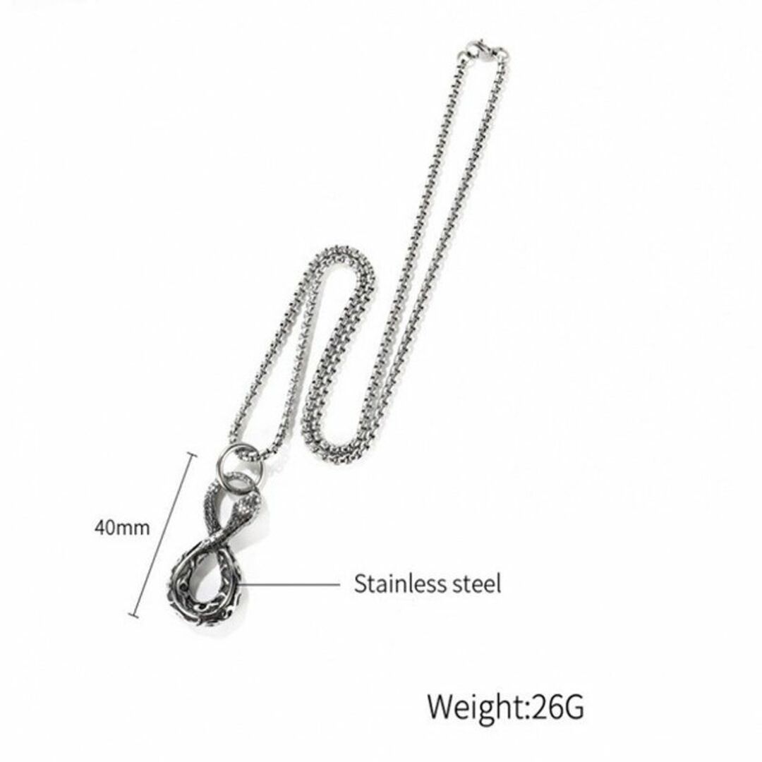 ネックレス シルバー スネーク 蛇 メンズ チェーン アクセサリー レディース メンズのアクセサリー(ネックレス)の商品写真