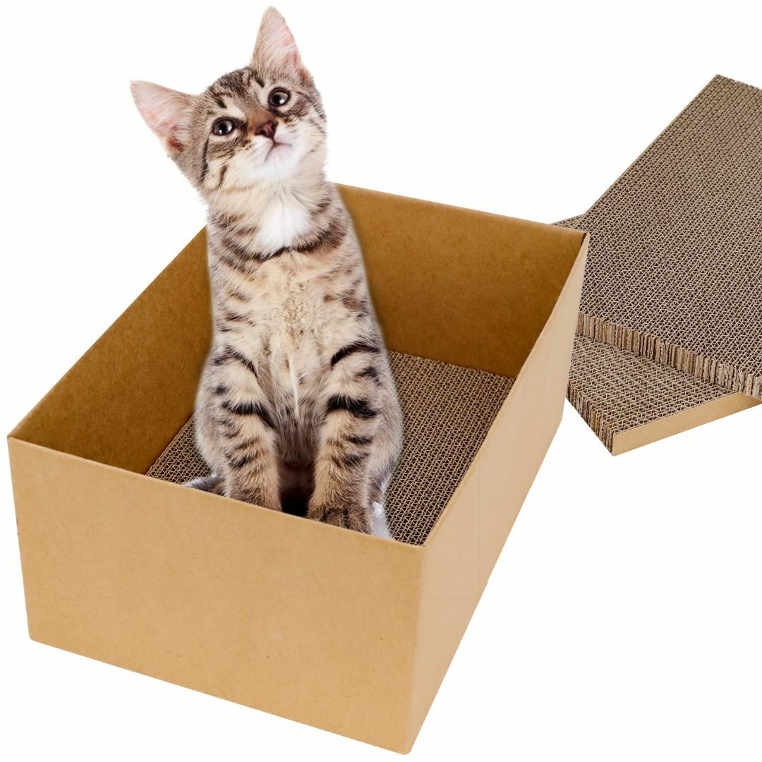 猫 爪研ぎ 段ボール 箱型 猫 つめとぎ 8枚入り 両面使用可能 詰め替え 猫ベ