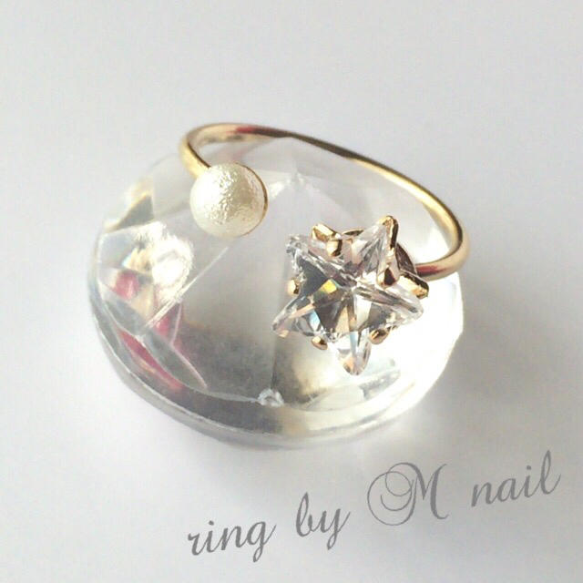 K16gf star☆parl ring ハンドメイドのアクセサリー(リング)の商品写真