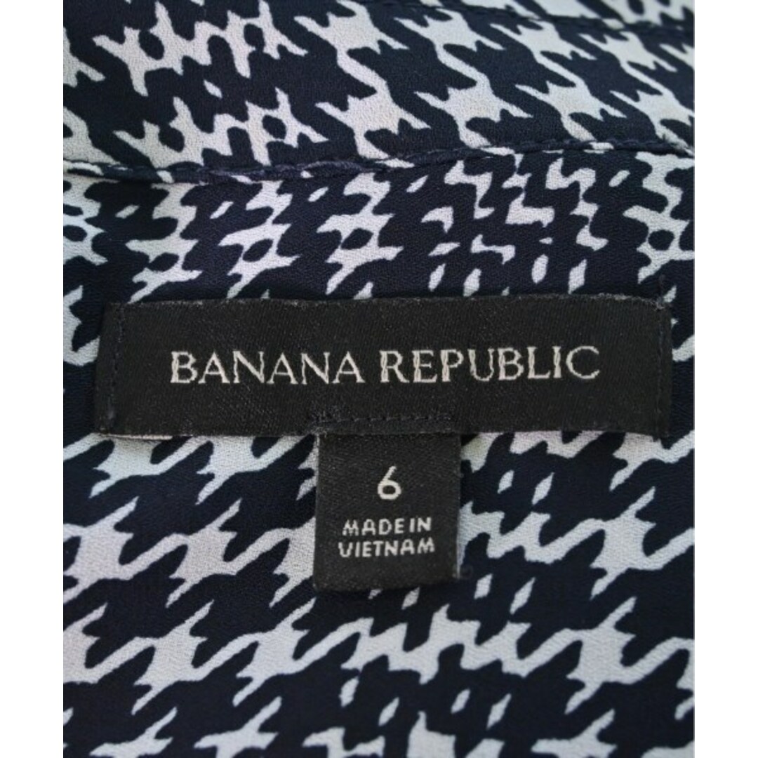 Banana Republic(バナナリパブリック)のBANANA REPUBLIC ワンピース 6(M位) 紺x白(総柄) 【古着】【中古】 レディースのワンピース(ひざ丈ワンピース)の商品写真