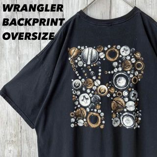 ラングラー(Wrangler)のアメリカ古着WRANGLER RIGGS ゆるだぼオーバーサイズバックプリント黒(Tシャツ/カットソー(半袖/袖なし))