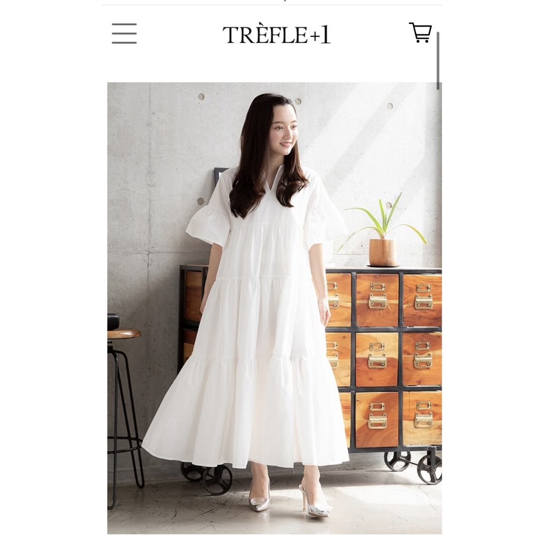 トレフルプラスワン treful plus1 お袖ふわっとティアードワンピース