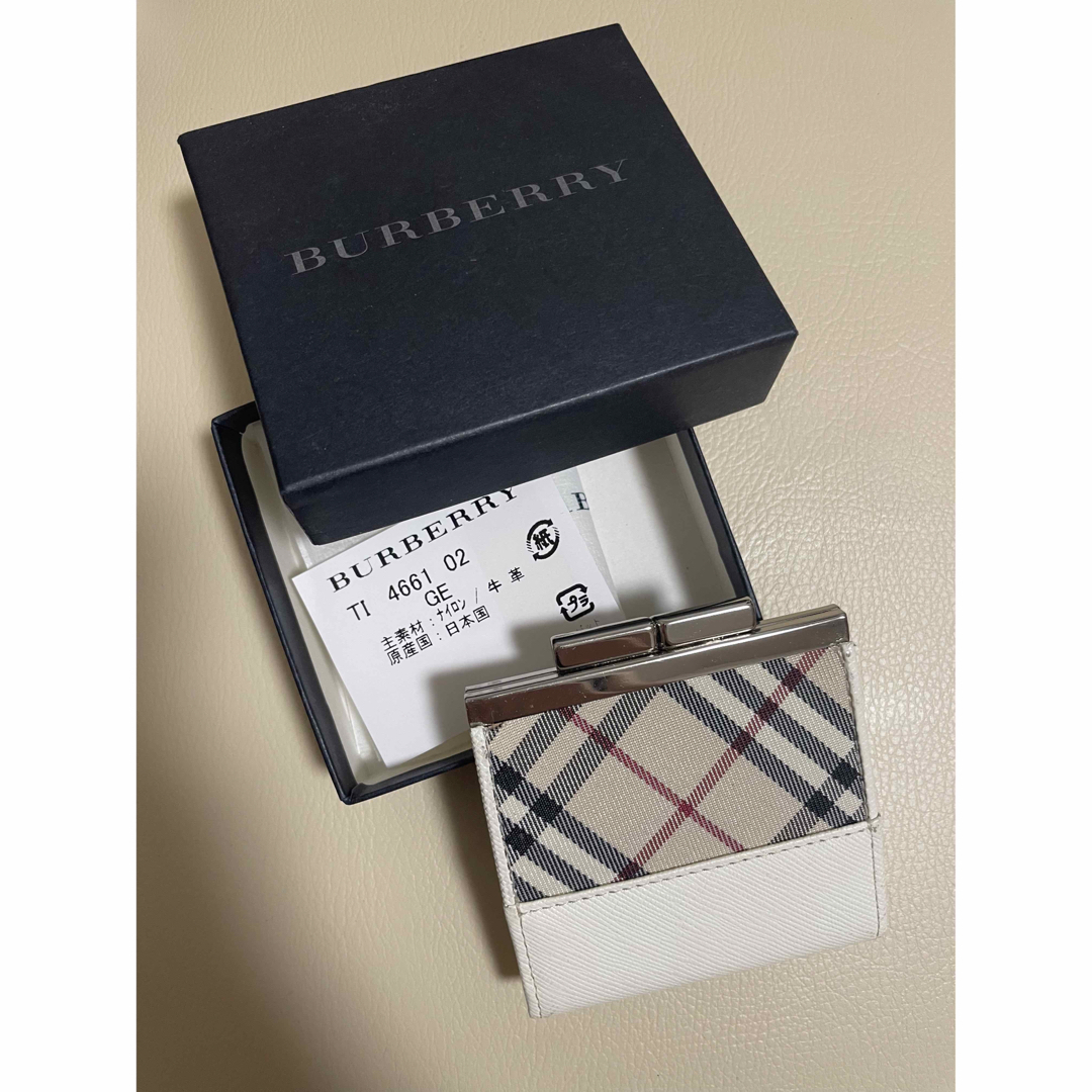 Burberry バーバリー コインケース がま口 ホワイト 白