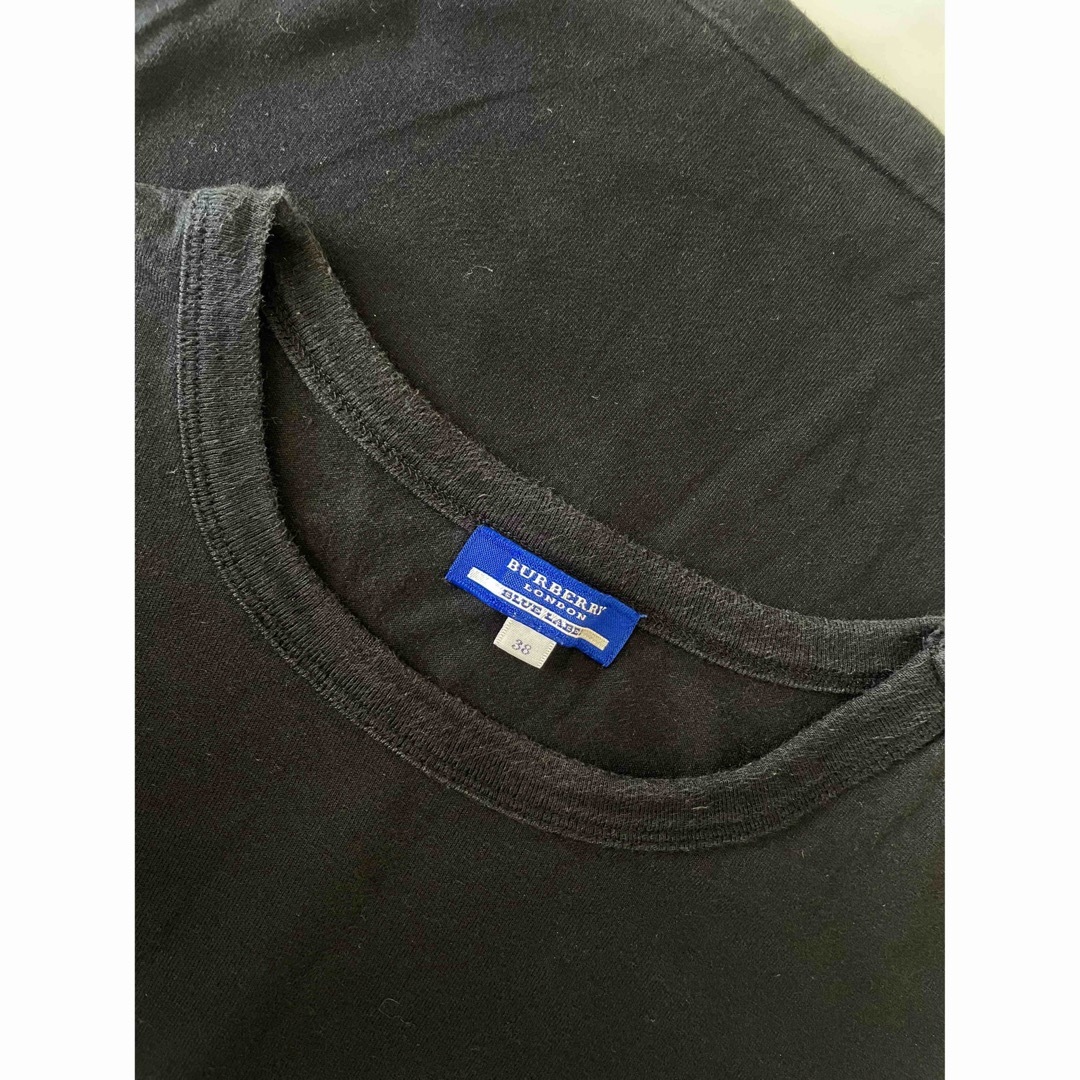 BURBERRY BLUE LABEL(バーバリーブルーレーベル)の格安 バーバリーブルーレーベル カットソー 黒 レディースのトップス(Tシャツ(半袖/袖なし))の商品写真