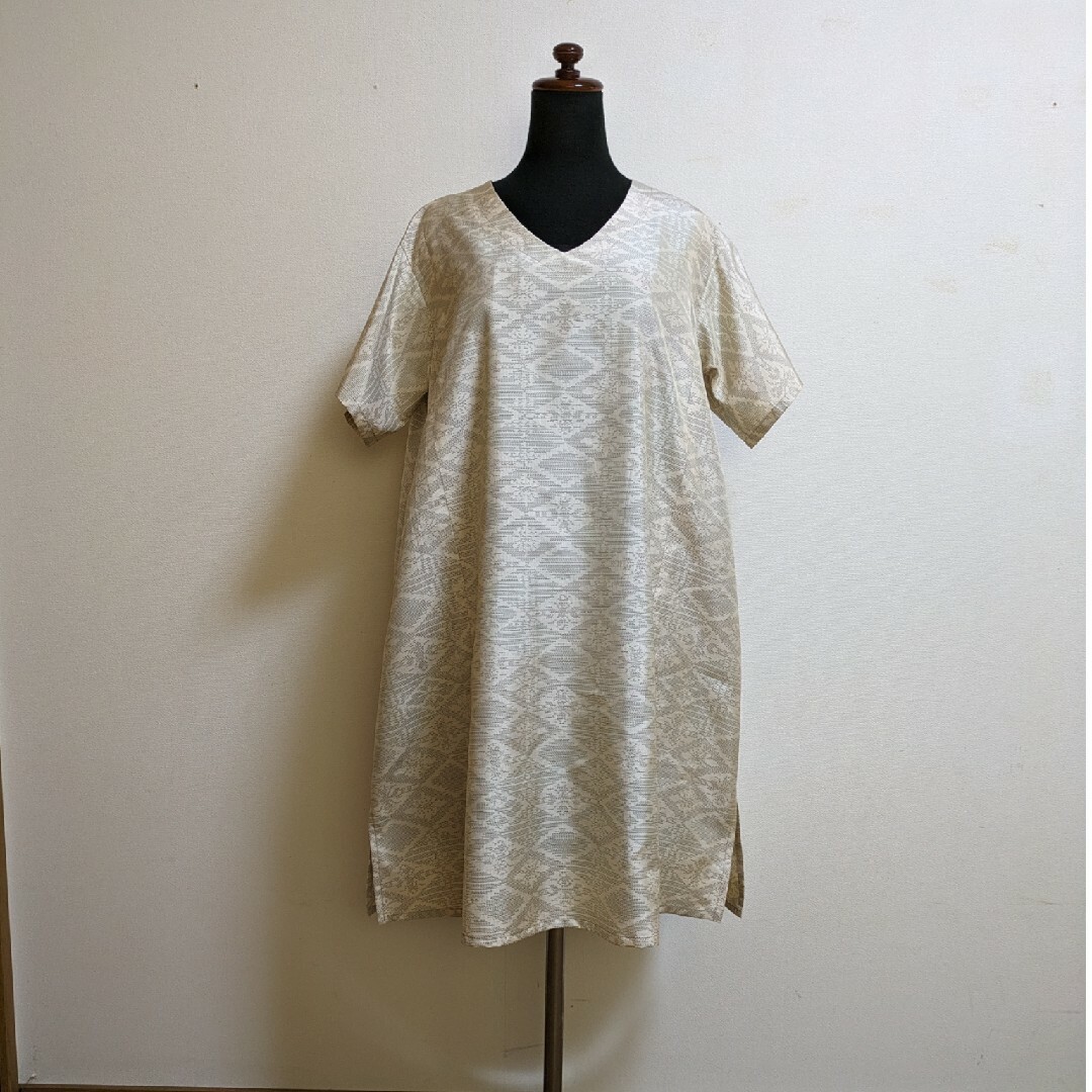 SOLD　着物リメイク　ワンピース　大島紬　FREE SIZE