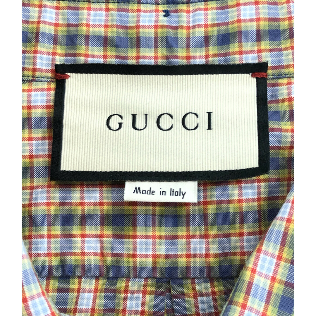 Gucci - 美品 グッチ GUCCI 半袖オーバーサイズシャツ チェック柄