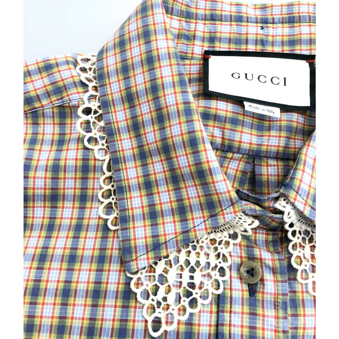 Gucci - 美品 グッチ GUCCI 半袖オーバーサイズシャツ チェック柄