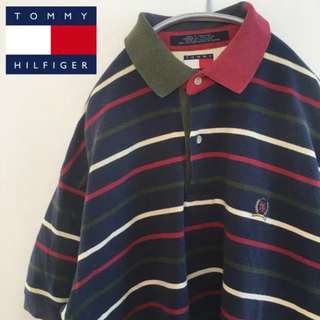 トミーヒルフィガー(TOMMY HILFIGER)の【90s激レア】 トミーヒルフィガー　マルチボーダーポロシャツ(ポロシャツ)