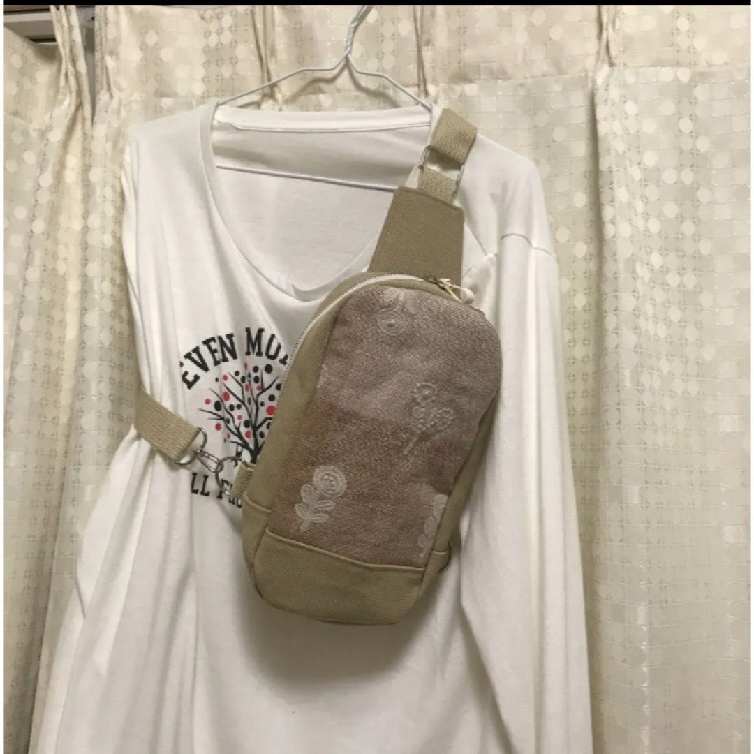 ミナペルホネン ハンドメイド BOXタイプボディバッグ スキップ ブラウン