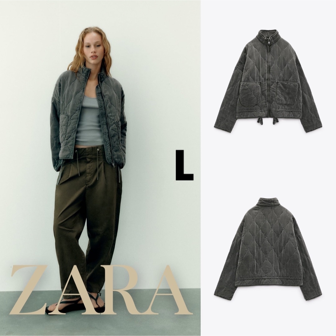 ZARA ザラ　ZARA ザラ　ポケット付きキルティングジャケット  L