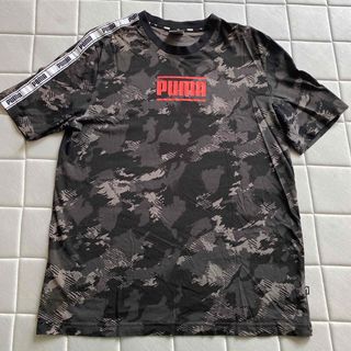 プーマ(PUMA)のPUMA 黒色迷彩柄半袖Tシャツ　メンズL(Tシャツ/カットソー(半袖/袖なし))