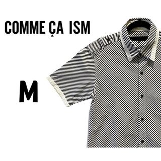 コムサイズム(COMME CA ISM)のコムサイズム　半袖 シャツ　ブラック / ホワイト　M　K00224(シャツ)