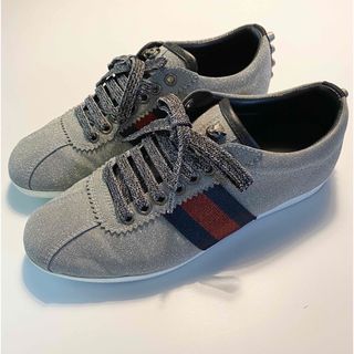 グッチ(Gucci)のGUCCI グッチ スニーカー シルバー タイガー スタッズ 36.5 (スニーカー)