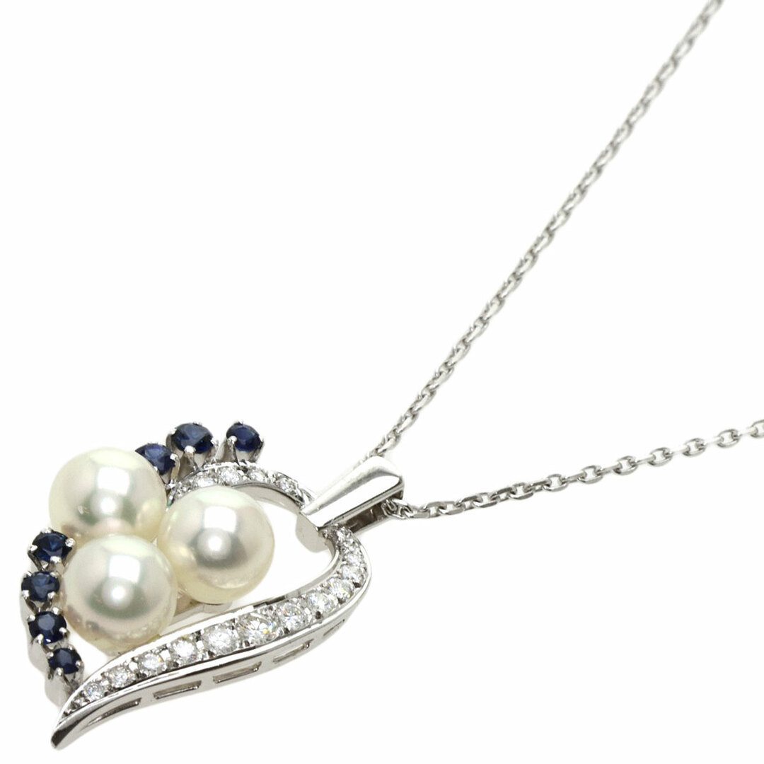 MIKIMOTO パール 真珠 ダイヤモンド ネックレス K14WG レディース