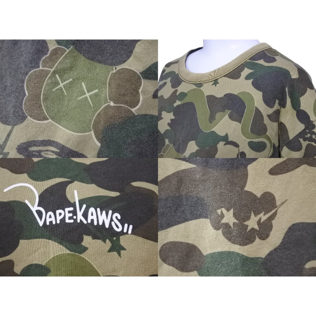 エイプ カウズ レディースM相当 Tシャツ リバーシブル 迷彩 カモフラ