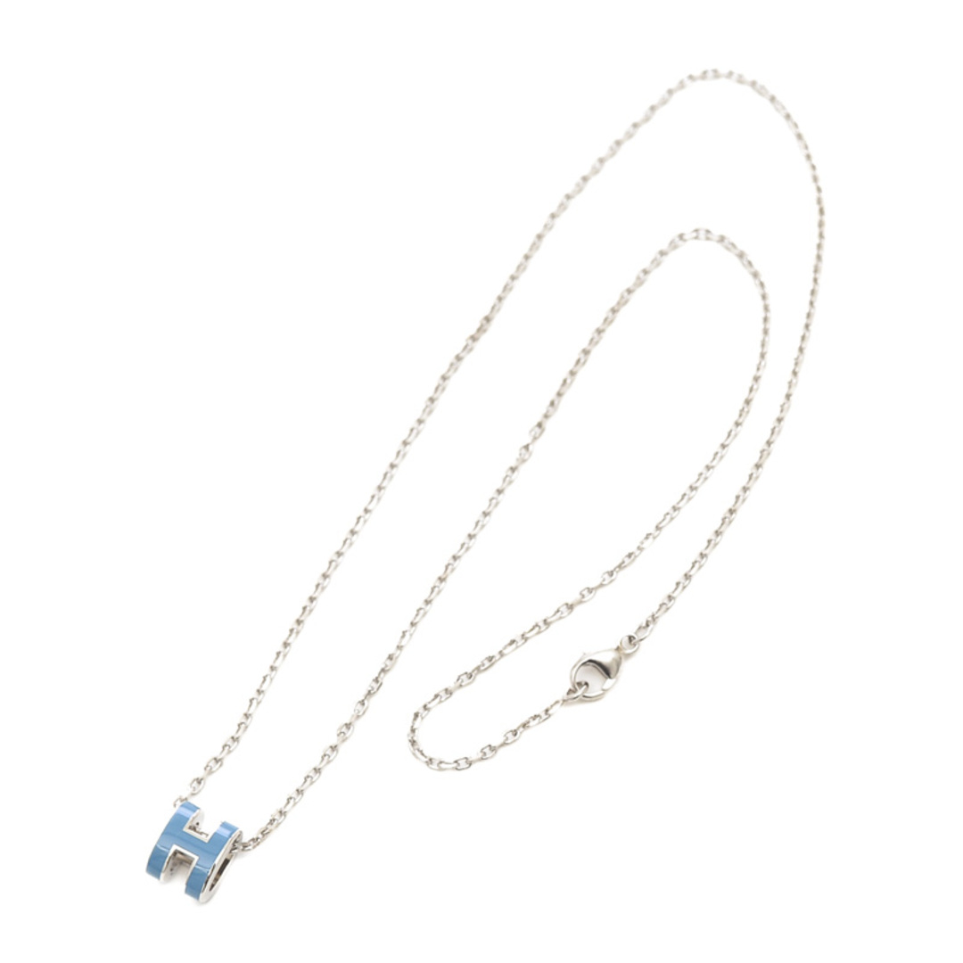 エルメス HERMES ネックレス H シルバー ブルー - ネックレス